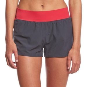 Speedo Womens Swim Team Shorts S Gray Red